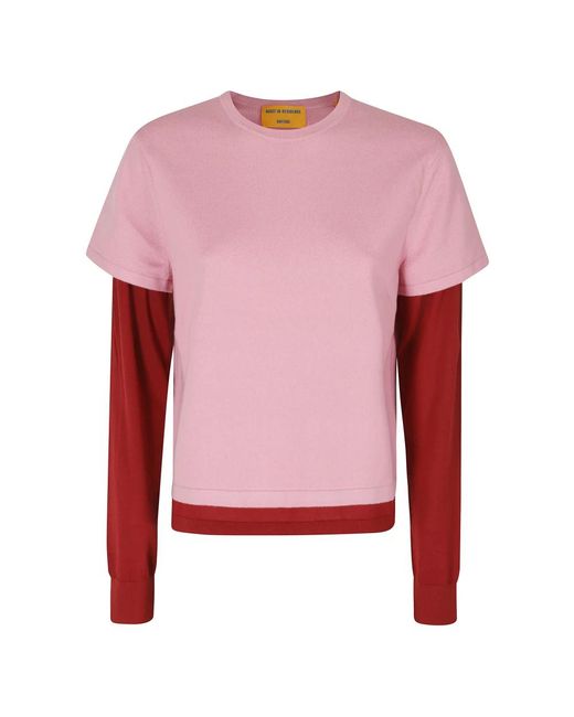 Guest In Residence Pink Round-Neck Knitwear