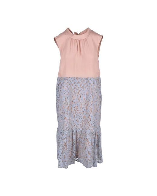 Abito elegante in diversi materiali di Semicouture in Gray