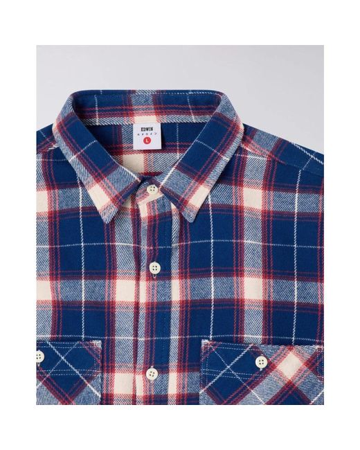 Edwin Casual Overhemden in het Blue voor heren