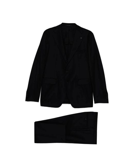 Tagliatore Black Single Breasted Suits for men