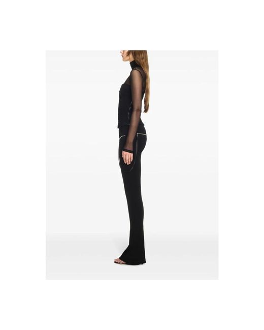 Off-White c/o Virgil Abloh Zwarte Flared Broek Met Ritszakken in het Black