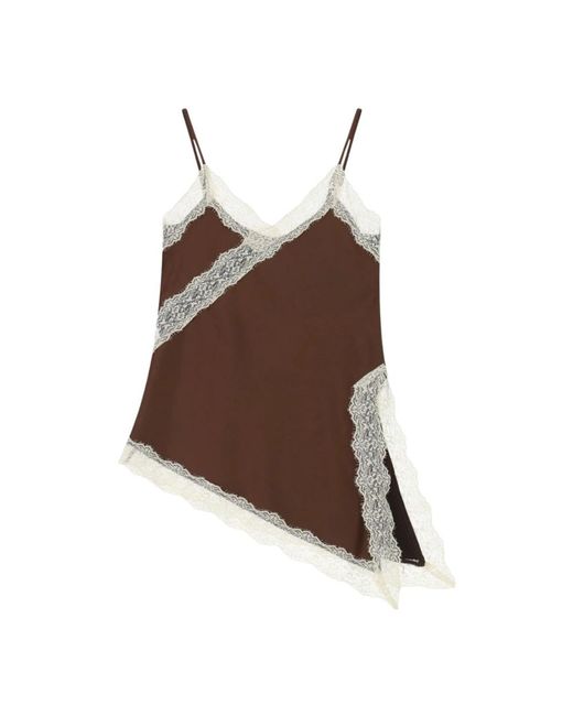 Imperial Brown Sleeveless Tops