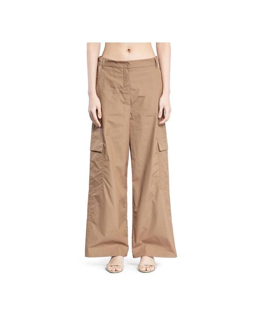 Wide Trousers Max Mara de color Natural