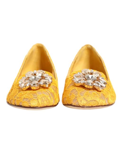 Dolce & Gabbana Yellow Ballerina Shoes