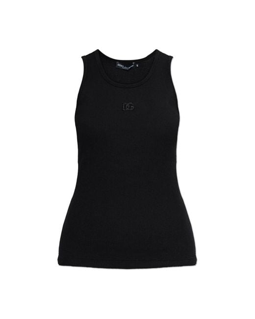 Dolce & Gabbana Black Sleeveless Tops