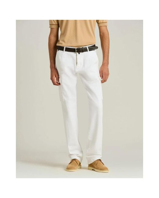 Kiton Broeken ,Wit ,Katoen Stretch Katoenen Broek in het White voor heren