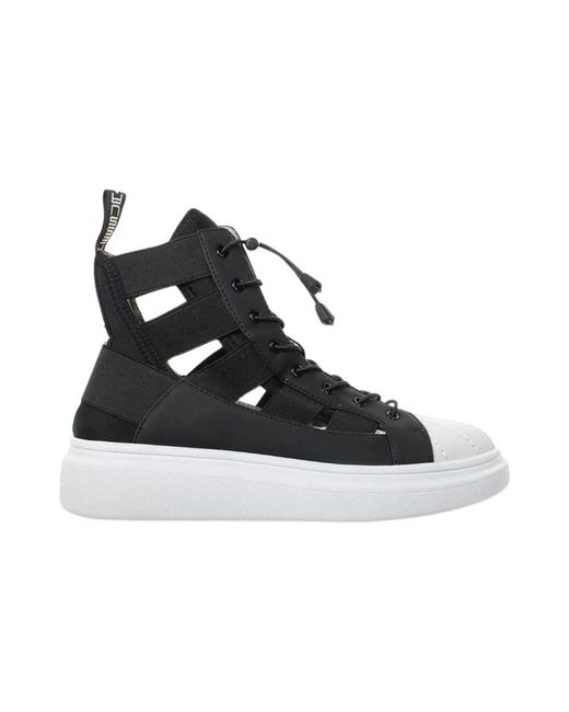 Sneaker high top elastico leggero di Fessura in Black