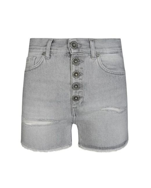 Dondup Gray Denim Shorts