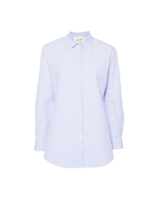 Camisa a rayas de algodón Mc2 Saint Barth de color Blue