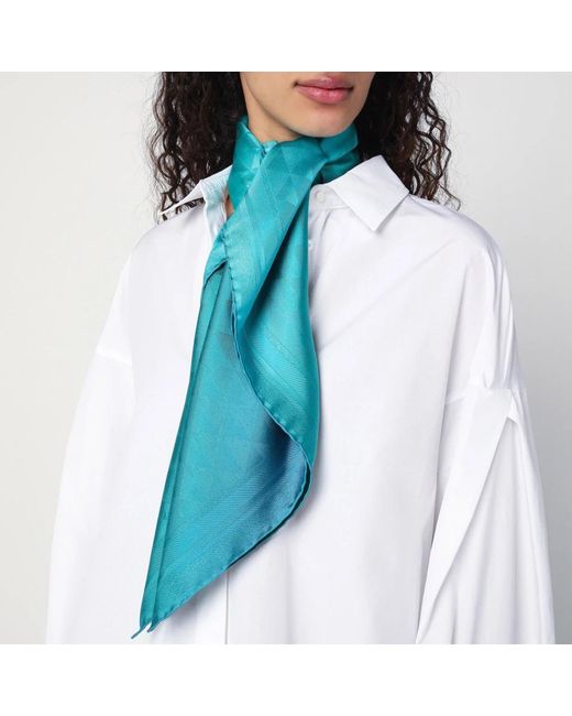 Prada Accessoires ,Blauw Foulard Sjaal in het Blue