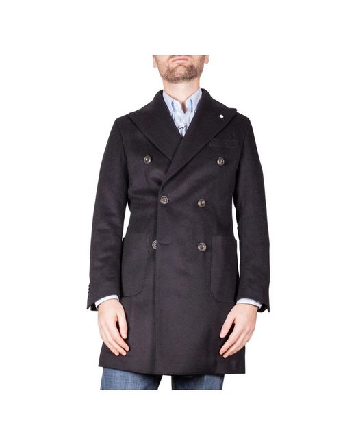 L.b.m. 1911 Black Double-Breasted Coats for men