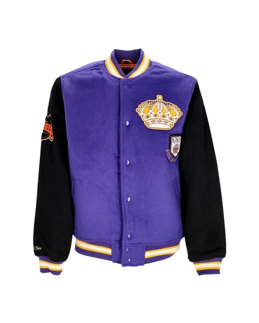 Mitchell & Ness Jassen ,Paars ,Wol Nhl Team Legacy Varsity Jacket Loskin in het Blue voor heren