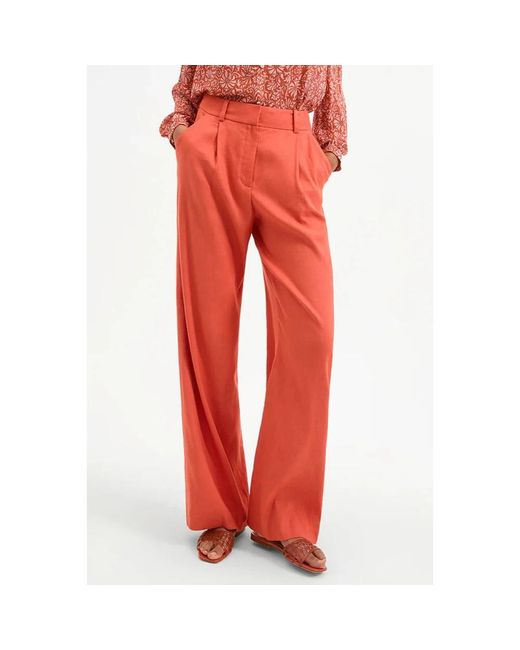 Veronica Beard Red Wide Trousers