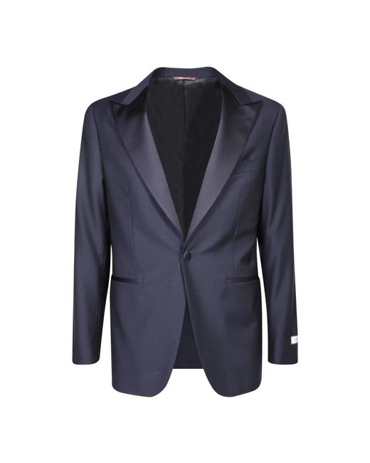 Canali Kostuums ,Blauw ,Wol Enkelrijig Wollen Pak Met Gekerfde Revers in het Blue voor heren
