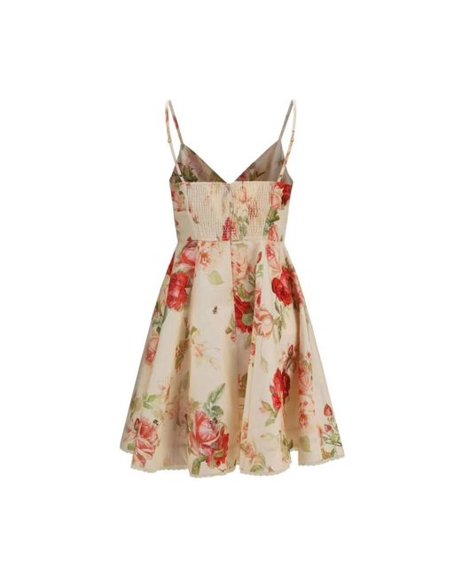 Zimmermann Roselight Linnen Mini Jurk in het Brown