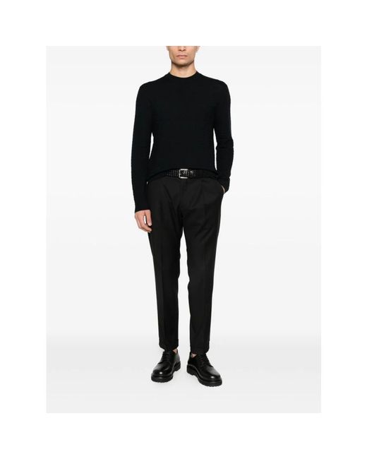 Emporio Armani Black Round-Neck Knitwear for men