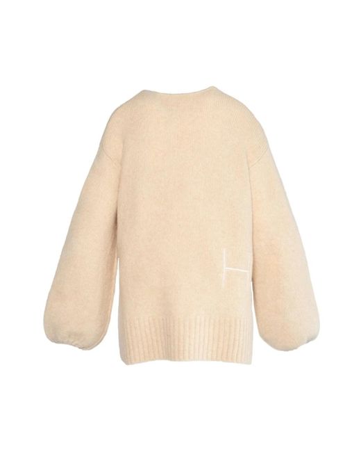 Hèst Natural Oversized V-Neck Sweater Summer Sand