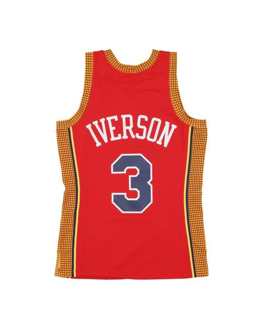 Mitchell & Ness Fitness ,Rood ,Polyester Allen Iverson Nba Jersey 2004 Rood in het Red voor heren