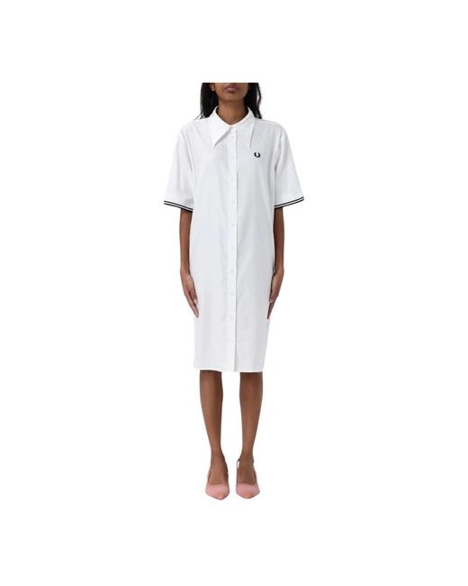 Fred Perry White Shirt Dresses