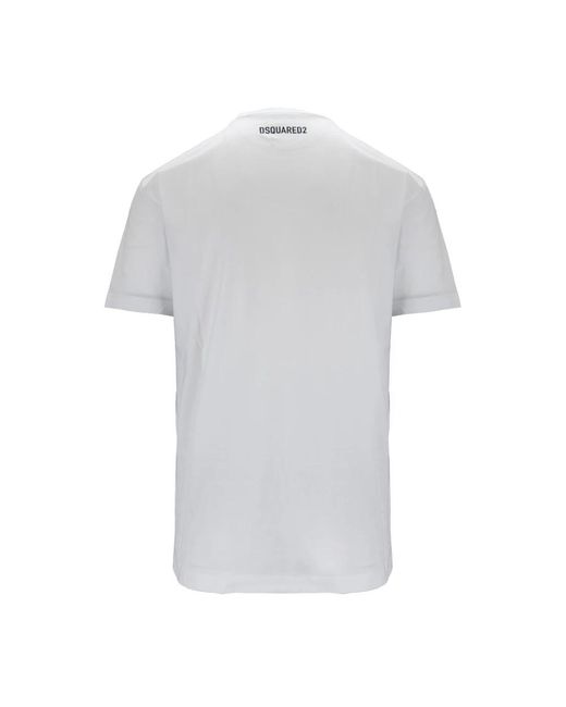 DSquared² Tops ,Wit ,Katoen Crew Neck Katoenen T-Shirt in het Gray voor heren