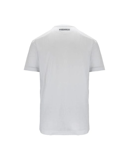 DSquared² Tops ,Wit ,Katoen Crew Neck Katoenen T-Shirt in het Gray voor heren