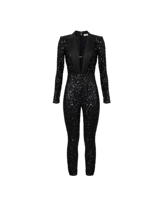 Elisabetta Franchi Black Jumpsuits