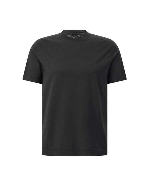 Fedeli Tops ,Zwart ,Katoen Katoenen T-Shirt Klassieke Stijl Comfortabel in het Black voor heren