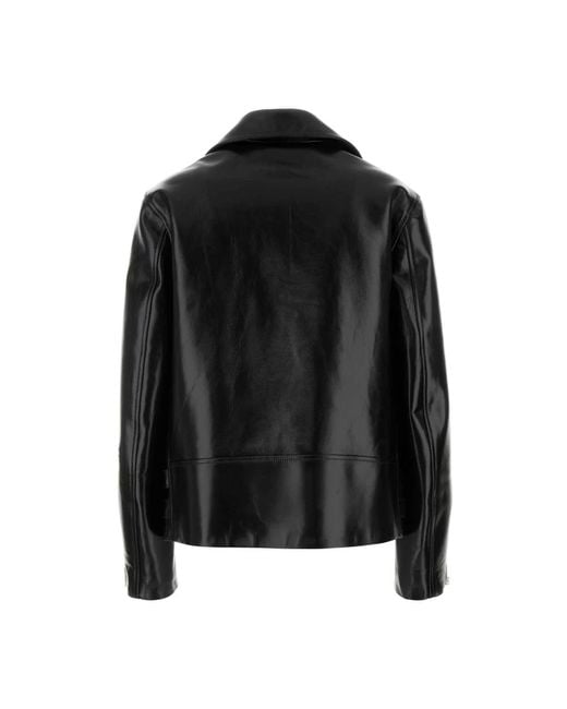 Jil Sander Leather Jackets in het Black