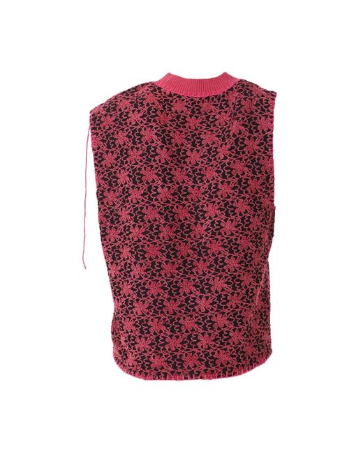 ANDERSSON BELL Red Sleeveless Jumpers for men