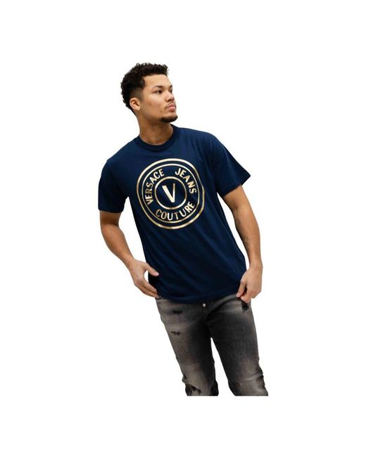 Versace Jeans Couture V-Emblem T-Shirt Herren Dunkelblau in Blue für Herren