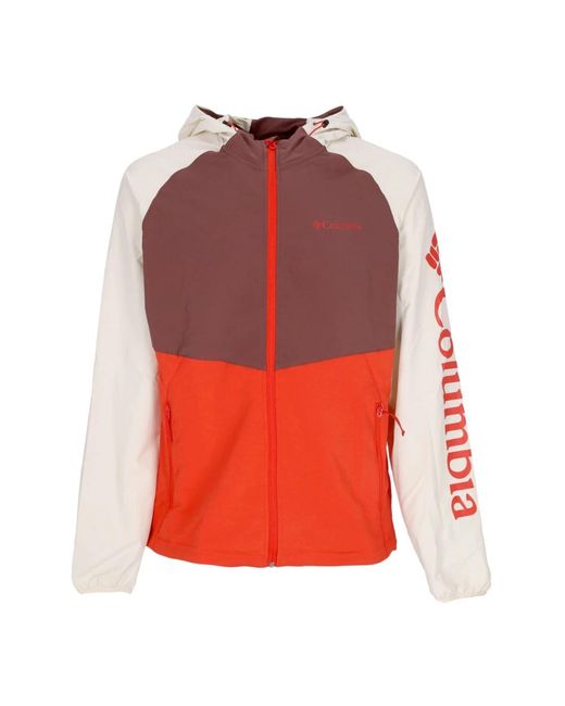 Columbia Jassen ,Veelkleurig ,Polyester Waterafstotende Jas Met Verstelbare Capuchon in het Red voor heren