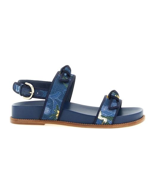 Alexandre Birman Blue Flat Sandals