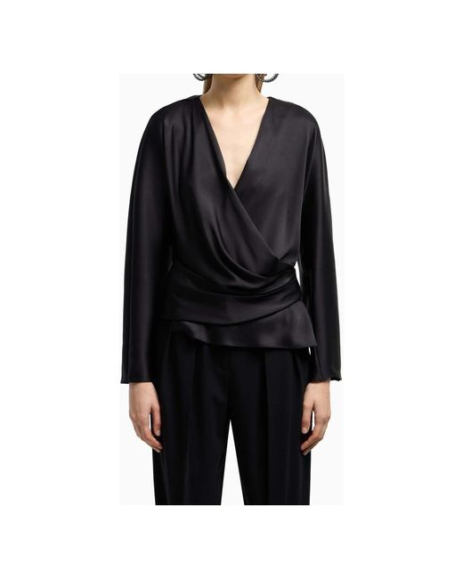 Giorgio Armani Overhemden ,Zwart ,Zwart Bos Overhemd in het Black