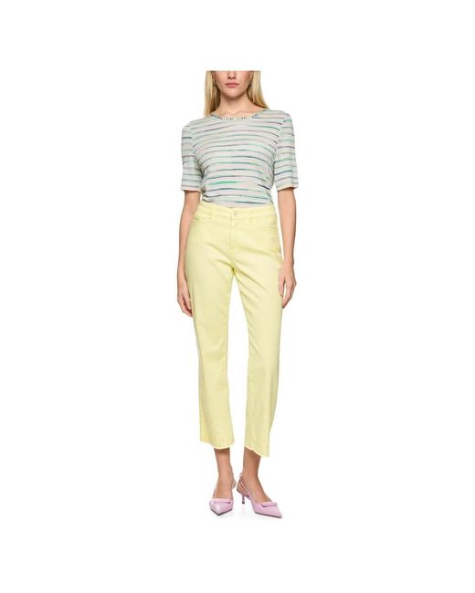 Marc Cain Yellow Cropped Trousers