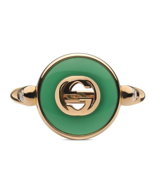 Gucci Green Interlocking ring in roségold