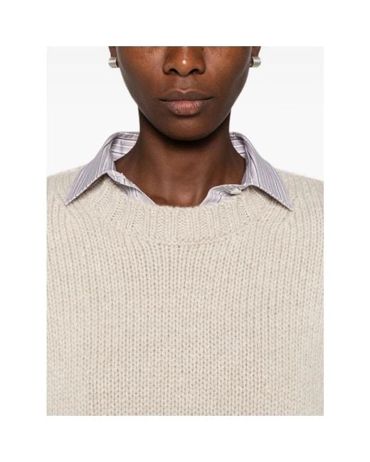 Khaite Natural Round-Neck Knitwear