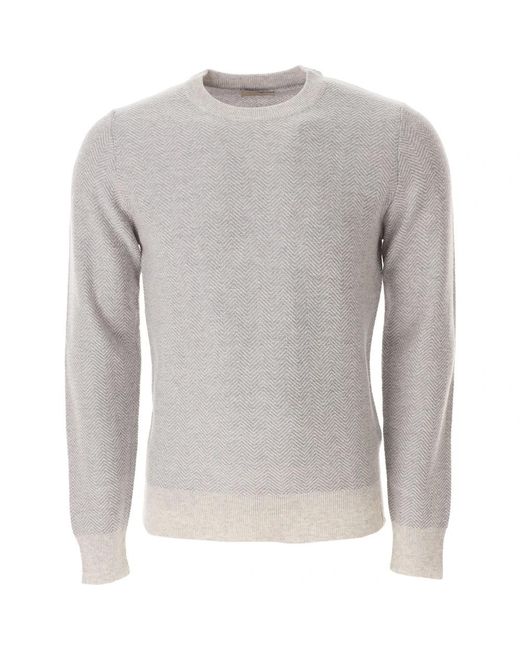 Brooksfield Gray Round-Neck Knitwear for men
