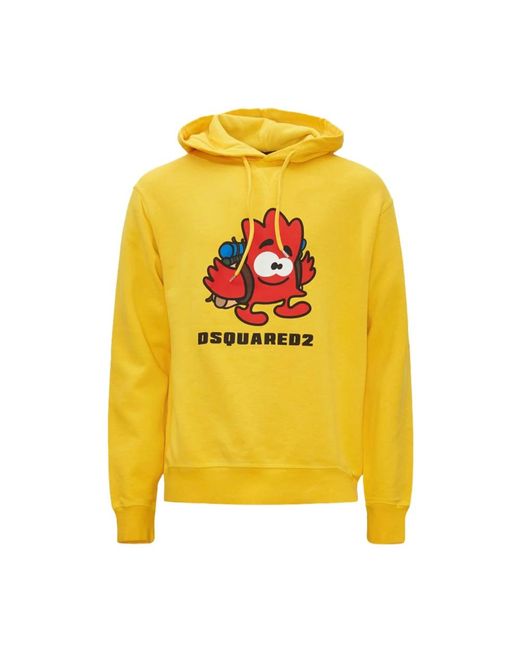 DSquared² Yellow Hoodies for men