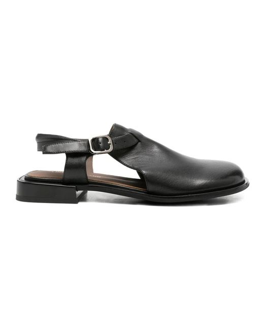 Linda Baumann Black Flat Sandals