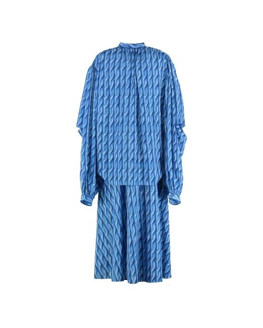 Balenciaga Blue Shirt Dresses