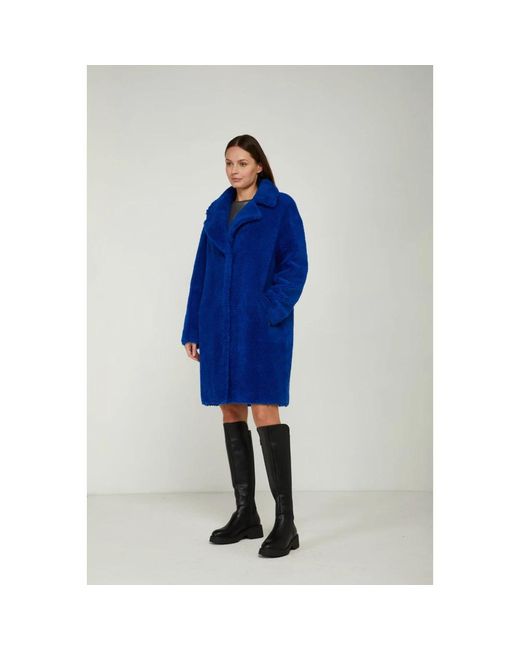 Stand Studio Blue Faux Fur & Shearling Jackets