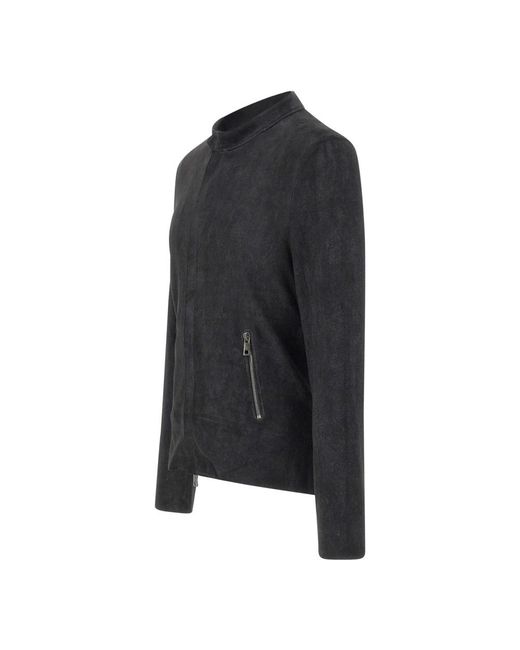 Giorgio Brato Black Leather Jackets for men