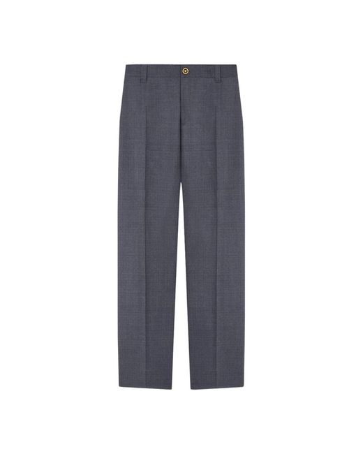 Versace Blue Straight Trousers for men