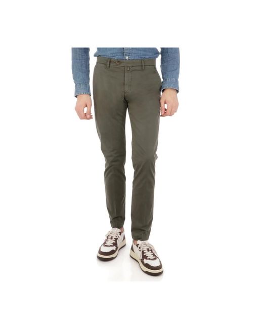 BRIGLIA Gray Slim-Fit Trousers for men