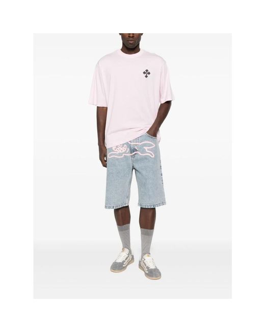 ICECREAM Blue Denim Shorts for men