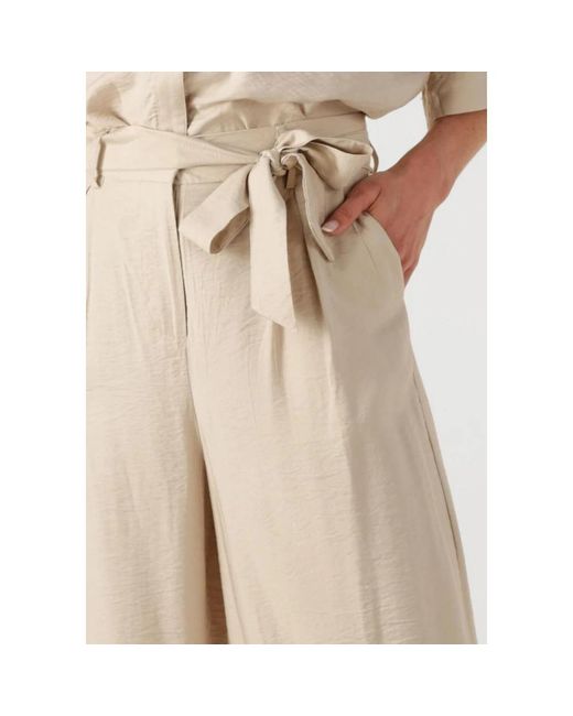 Moss Copenhagen Wide Trousers in het Natural