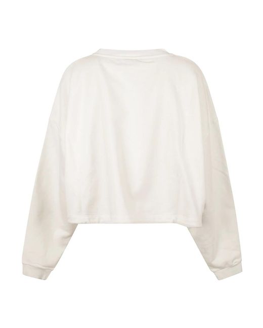 Marni White Stilvolle pullover kollektion,weißer baumwoll-rundhalsausschnitt-sweatshirt