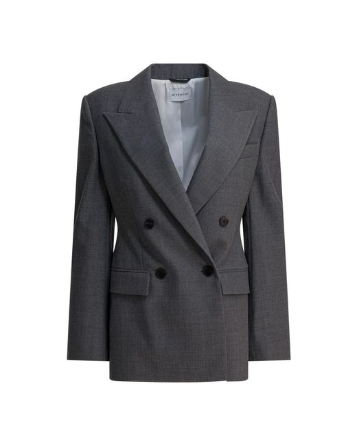 Givenchy Grijze Wollen Blazer Aw25 in het Black