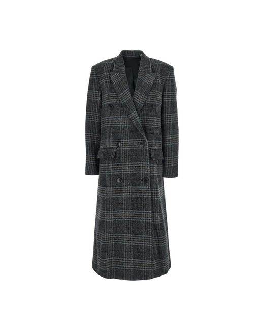 Double-Breasted Coats Isabel Marant de color Black