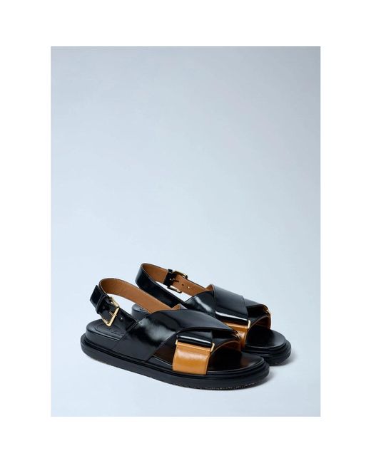 Marni Blue Flat Sandals
